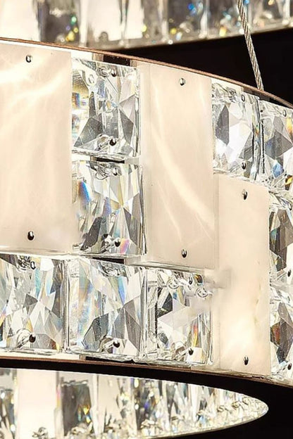 Round Alabaster Crystal Chandelier - view 16 | morylighting