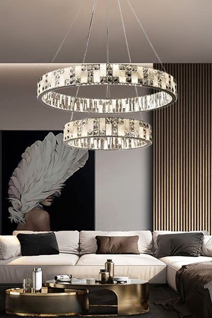 Round Alabaster Crystal Chandelier - view 4 | morylighting