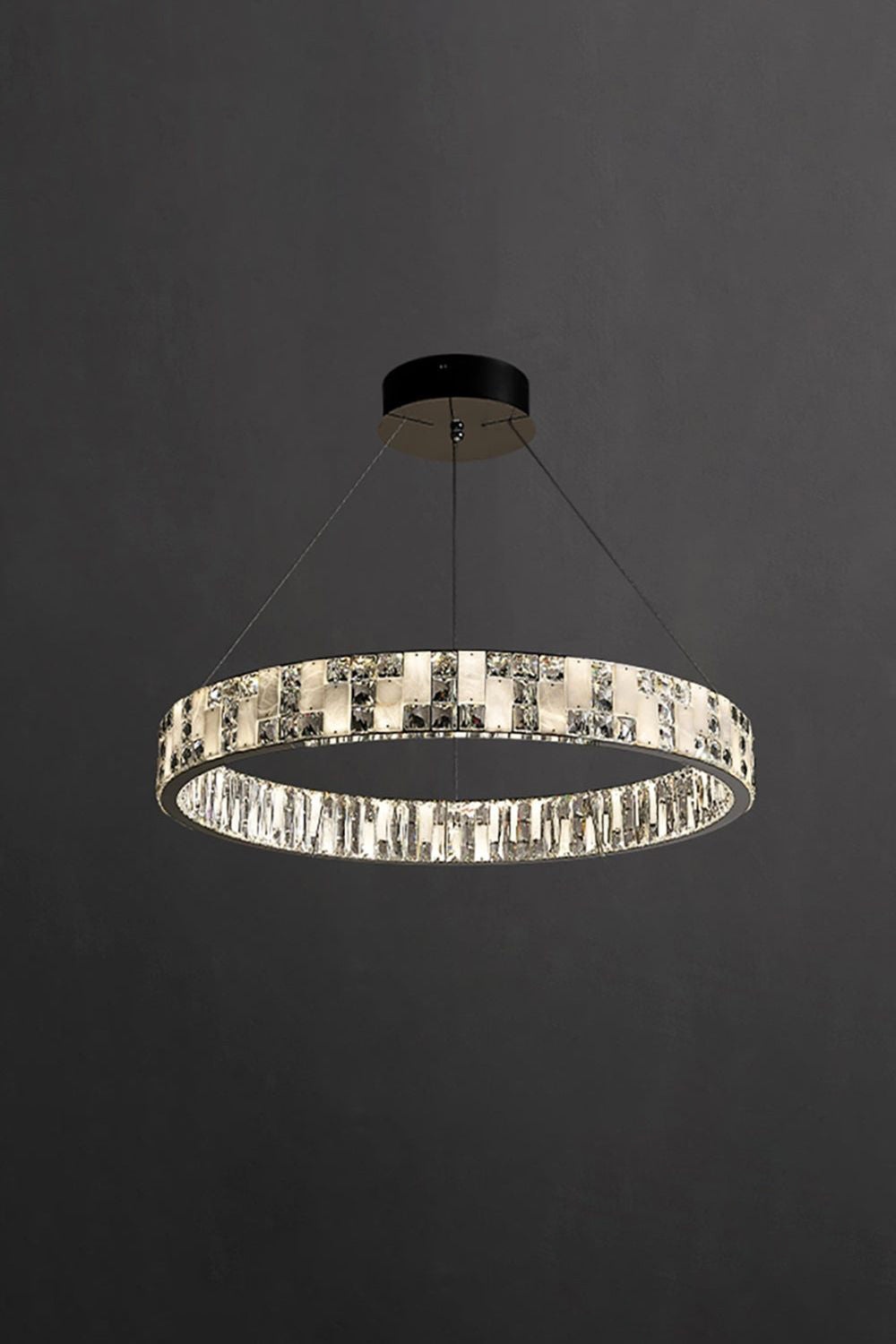 Round Alabaster Crystal Chandelier - view 21 | morylighting