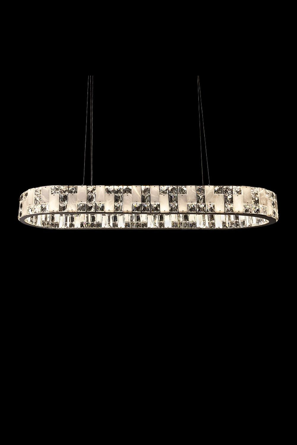 Round Alabaster Crystal Chandelier - view 26 | morylighting