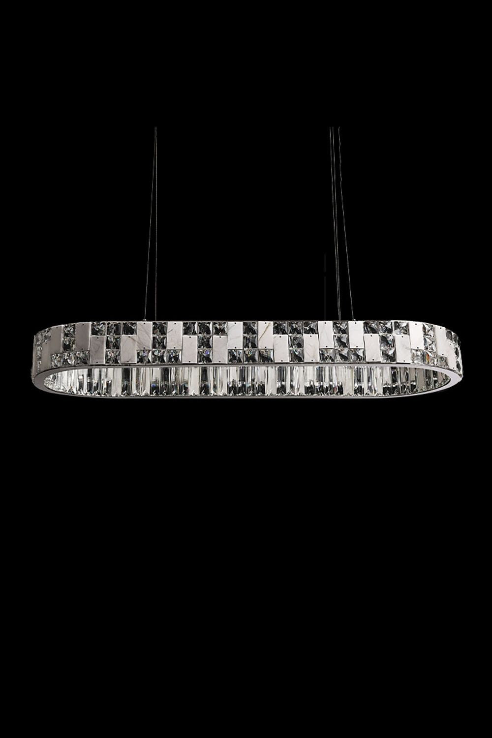 Round Alabaster Crystal Chandelier - view 28 | morylighting