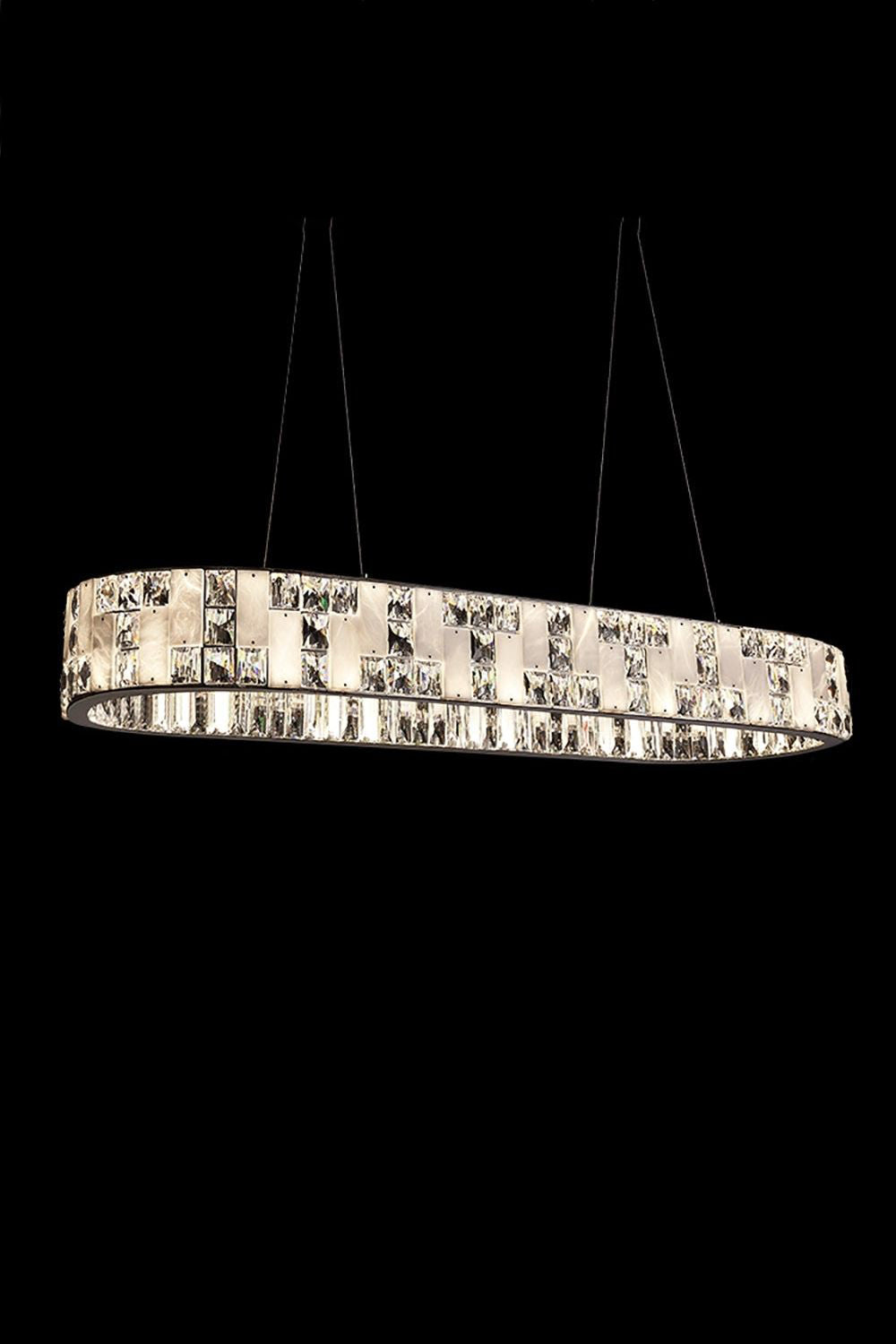 Round Alabaster Crystal Chandelier - view 29 | morylighting