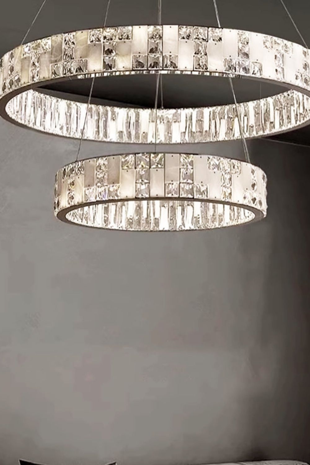 Round Alabaster Crystal Chandelier - view 9 | morylighting