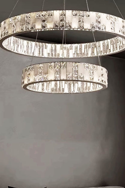 Round Alabaster Crystal Chandelier - view 9 | morylighting