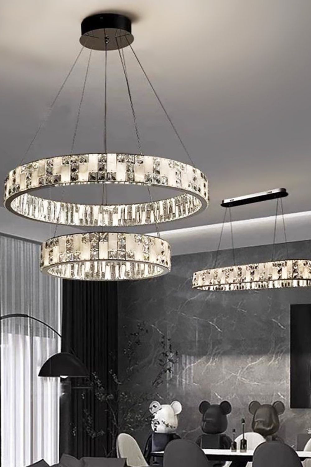 Round Alabaster Crystal Chandelier - view 5 | morylighting