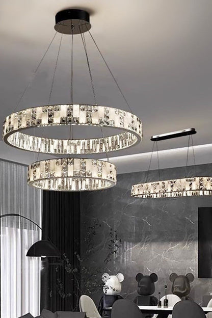 Round Alabaster Crystal Chandelier - view 5 | morylighting