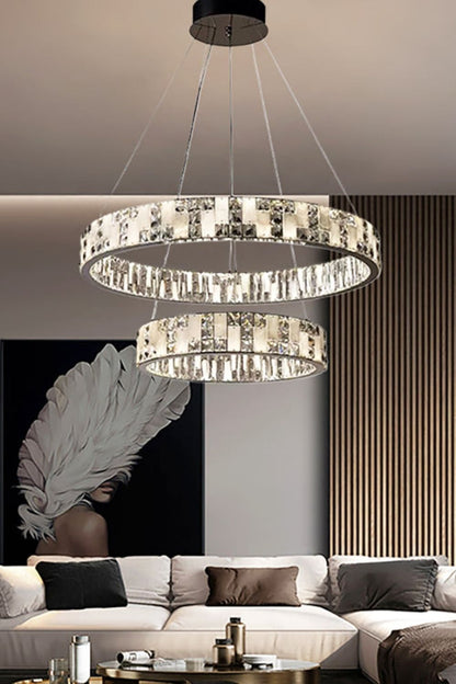 Round Alabaster Crystal Chandelier - view 3 | morylighting