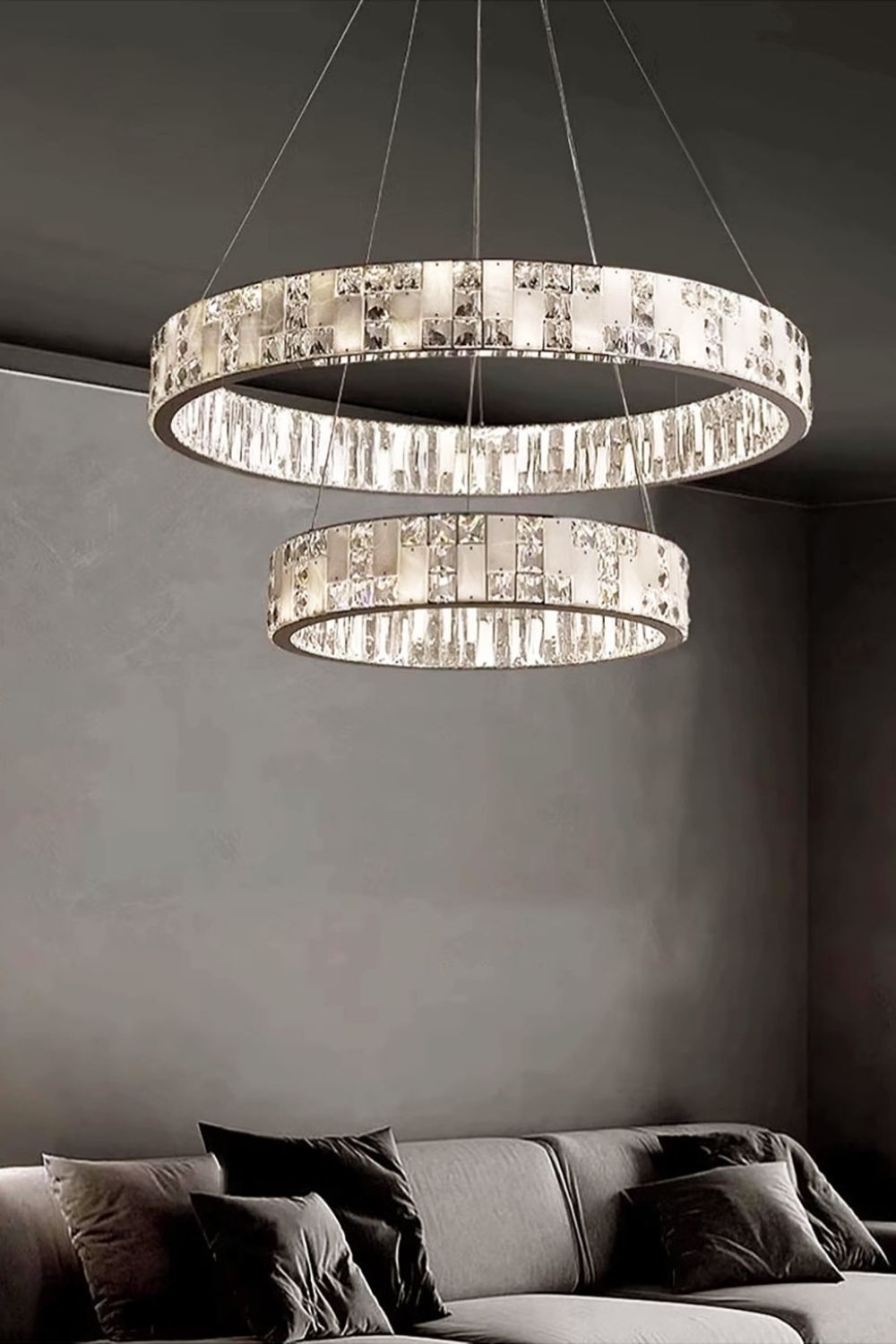 Round Alabaster Crystal Chandelier - view 6 | morylighting