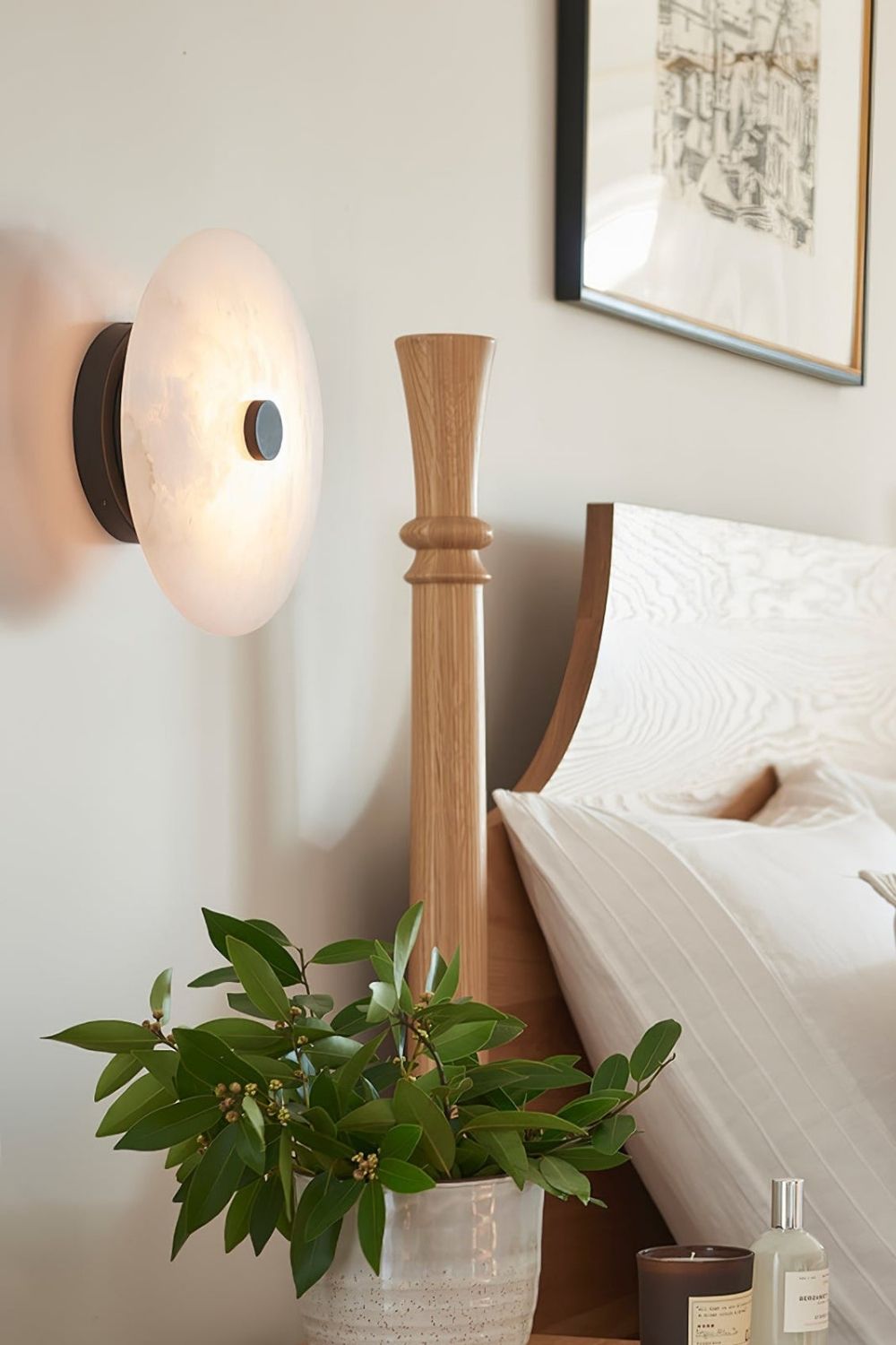 Round Ankeny Alabaster Ceiling Lamp - view 4 | morylighting