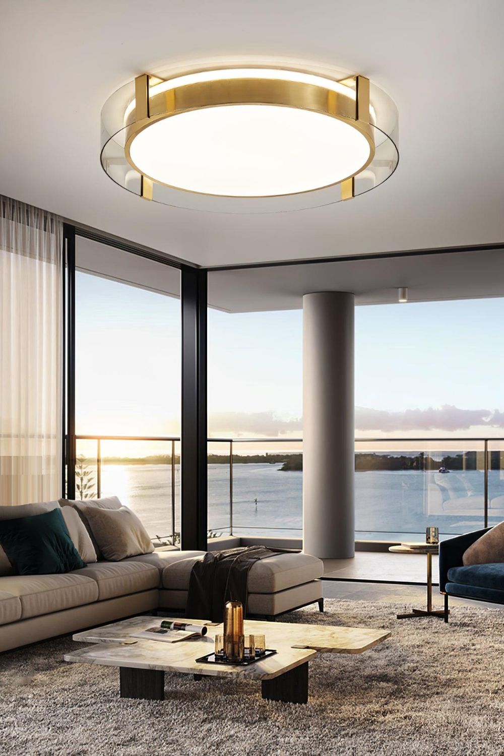 Round Low Profile Ceiling Light - view 3 | morylighting