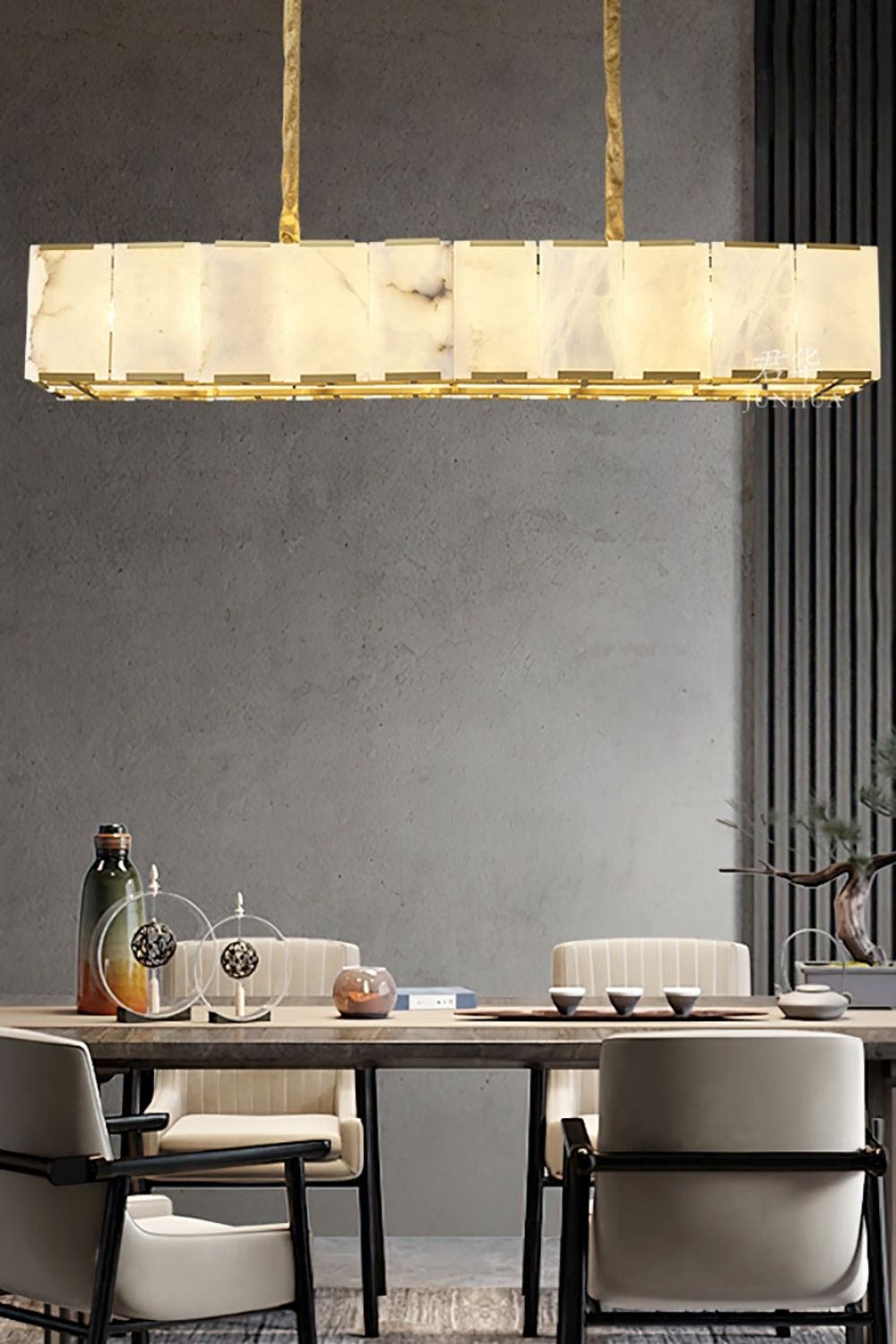 Round Modern Alabaster Chandelier - view 10 | morylighting