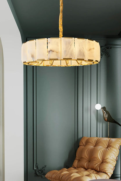 Round Modern Alabaster Chandelier - view 11 | morylighting