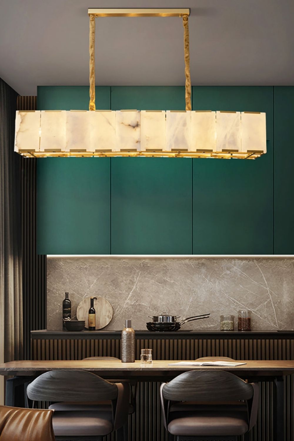 Round Modern Alabaster Chandelier - view 5 | morylighting