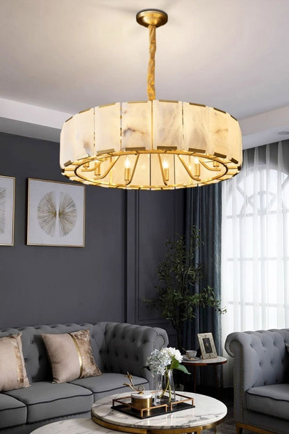 Round Modern Alabaster Chandelier - view 3 | morylighting