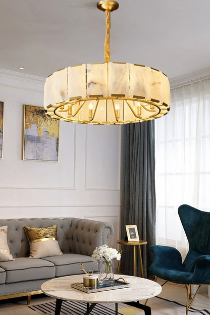 Round Modern Alabaster Chandelier - view 6 | morylighting