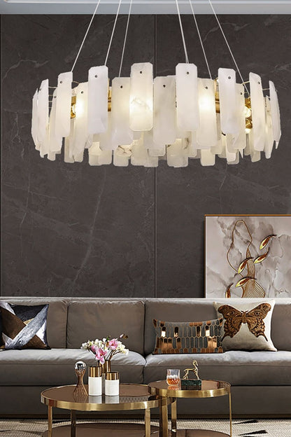 Round Noah Alabaster Chandelier - view 4 | morylighting