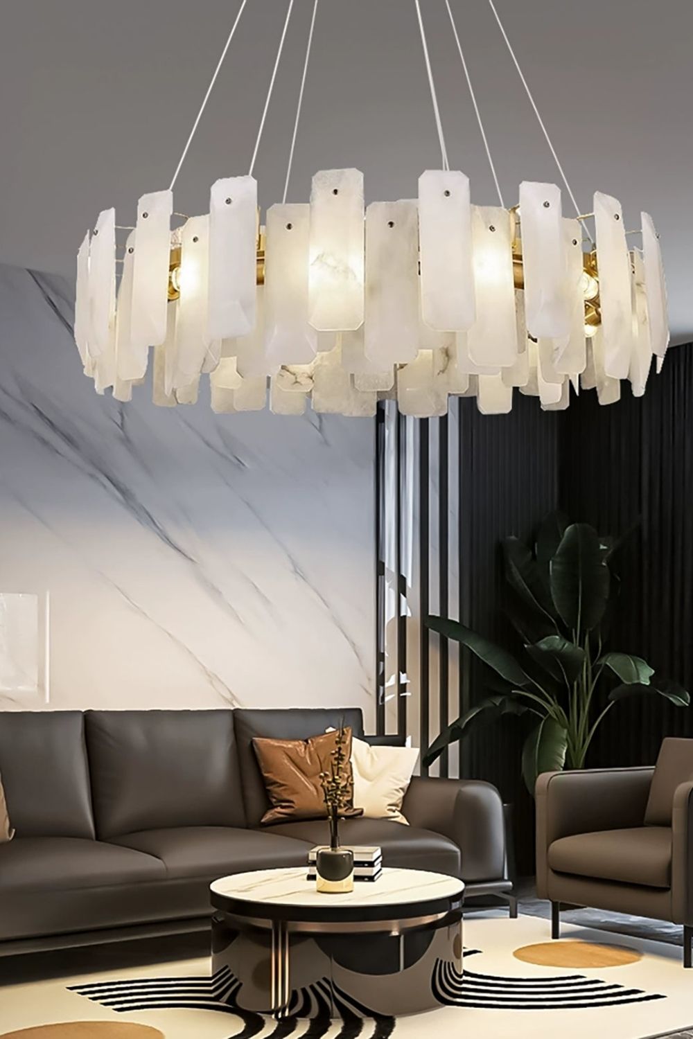 Round Noah Alabaster Chandelier - view 5 | morylighting