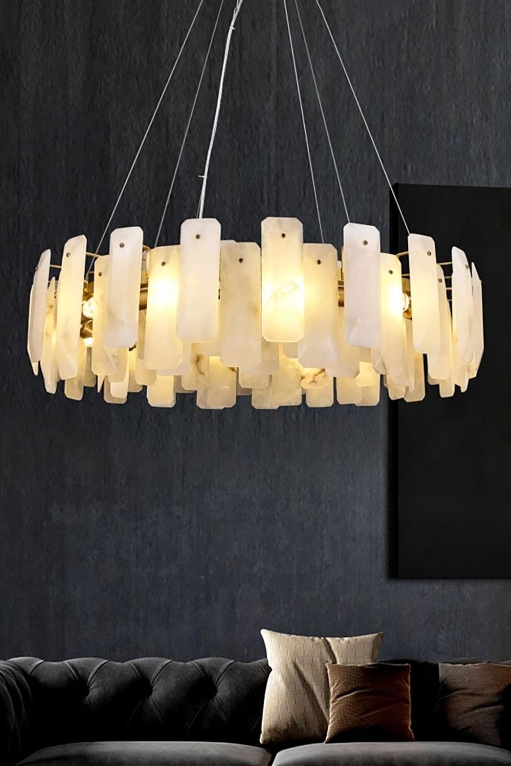 Round Noah Alabaster Chandelier - view 7 | morylighting