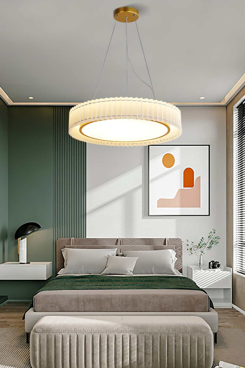 Round Pleated Pendant Lamp - morylighting