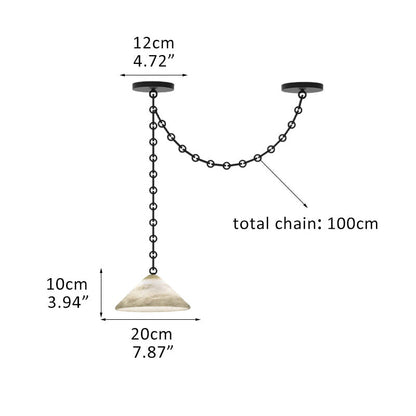 Multi-Head Matte White Alabaster Cone Hanging Kitchen Pendant Light
