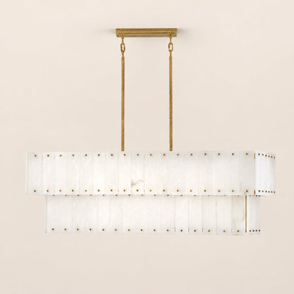 Simona Alabaster Linear 2-Tier Chandelier