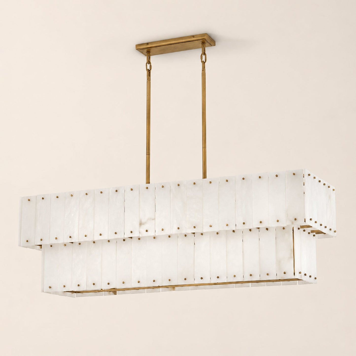 Simona Alabaster Linear 2-Tier Chandelier