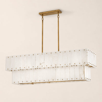 Simona Alabaster Linear 2-Tier Chandelier