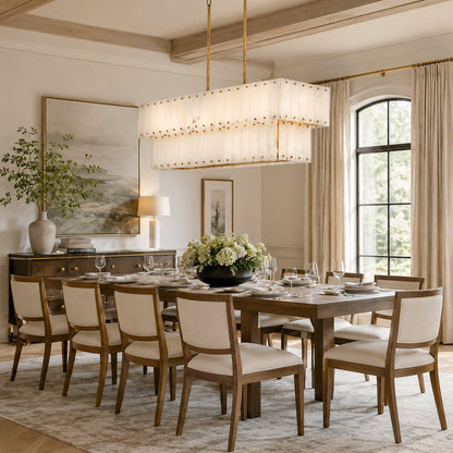 Simona Alabaster Linear 2-Tier Chandelier