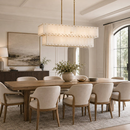 Simona Alabaster Linear 2-Tier Chandelier