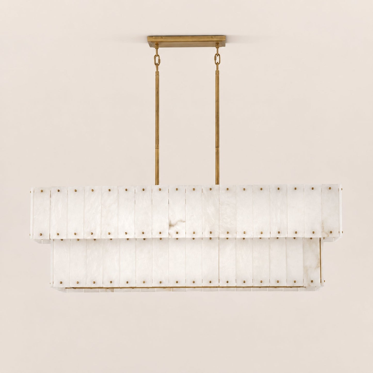 Simona Alabaster Linear 2-Tier Chandelier