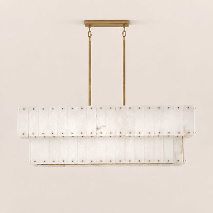 Simona Alabaster Linear 2-Tier Chandelier