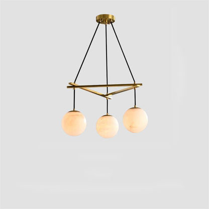 Alabaster Modern Structural Ball Chandelier