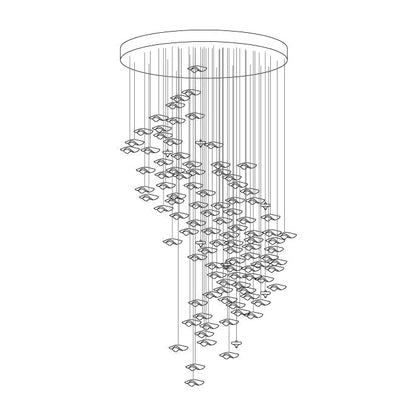 Galaxy Tidal Art Glass Crystal Spiral Chandelier