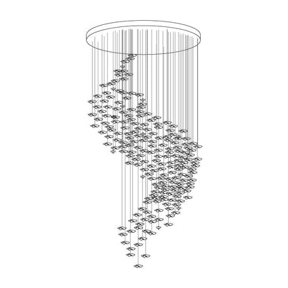 Galaxy Tidal Art Glass Crystal Spiral Chandelier