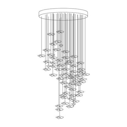 Galaxy Tidal Art Glass Crystal Spiral Chandelier