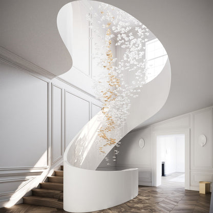 Galaxy Tidal Art Glass Crystal Spiral Chandelier