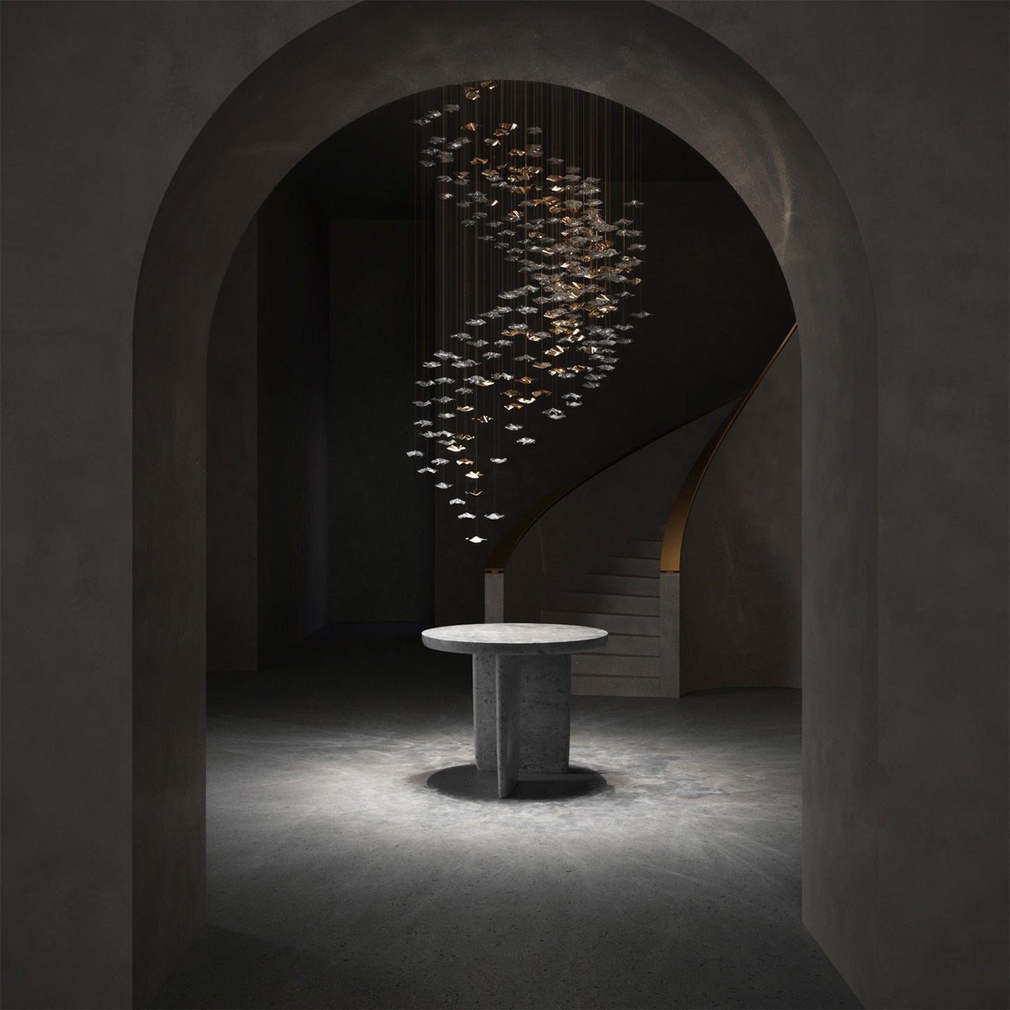 Galaxy Tidal Art Glass Crystal Spiral Chandelier