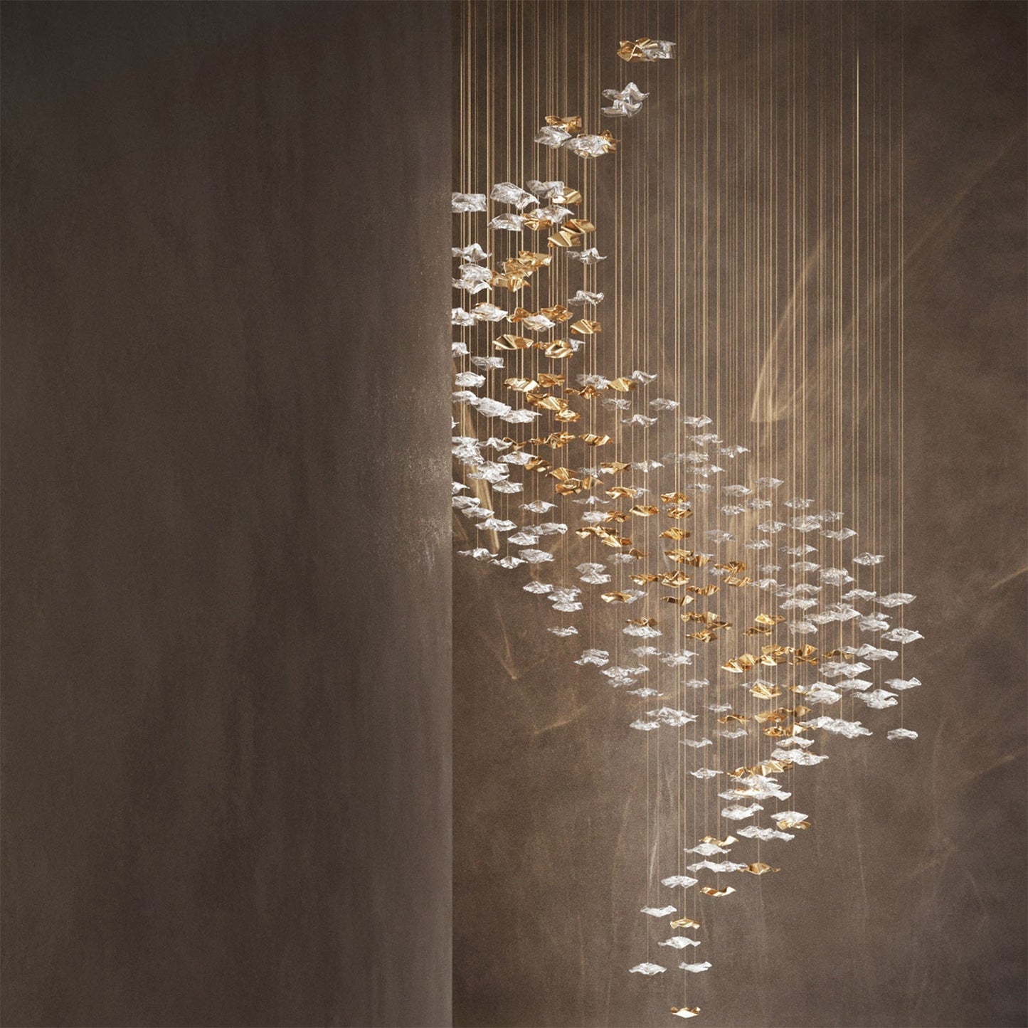 Galaxy Tidal Art Glass Crystal Spiral Chandelier