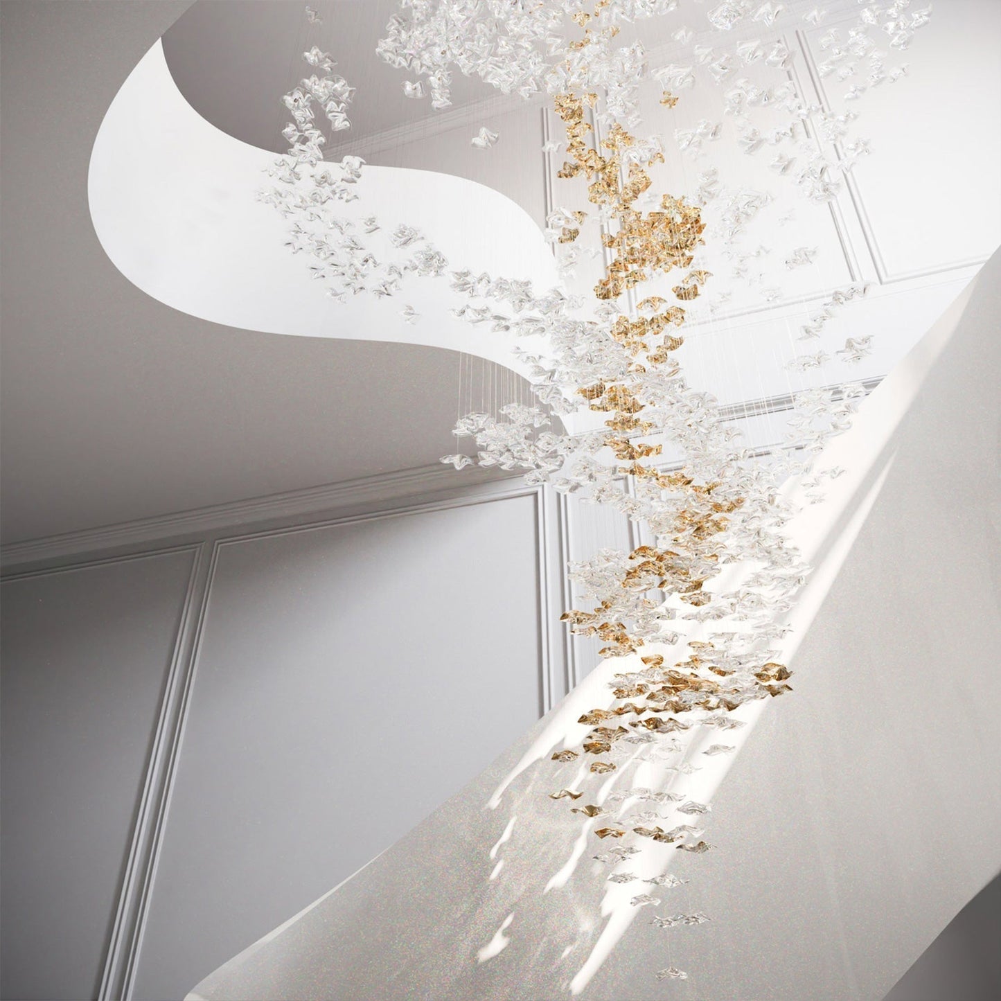 Galaxy Tidal Art Glass Crystal Spiral Chandelier