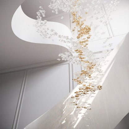 Galaxy Tidal Art Glass Crystal Spiral Chandelier