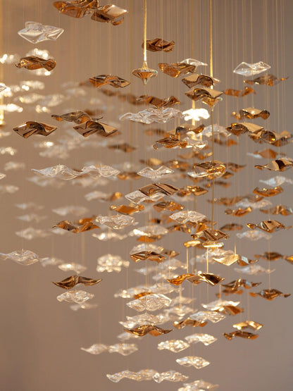 Galaxy Tidal Art Glass Crystal Spiral Chandelier