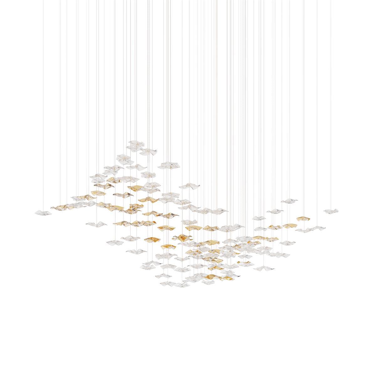 Galaxy Tidal Art Glass Crystal Spiral Chandelier