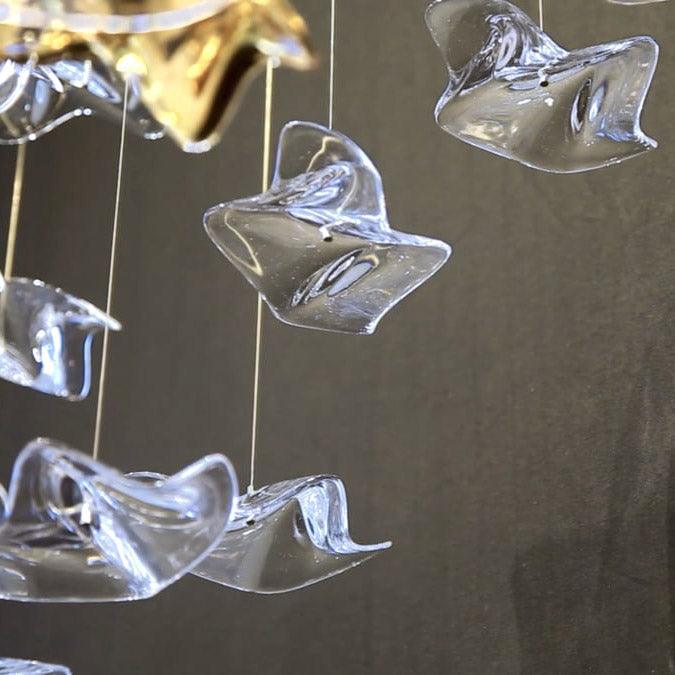 Galaxy Tidal Art Glass Crystal Spiral Chandelier