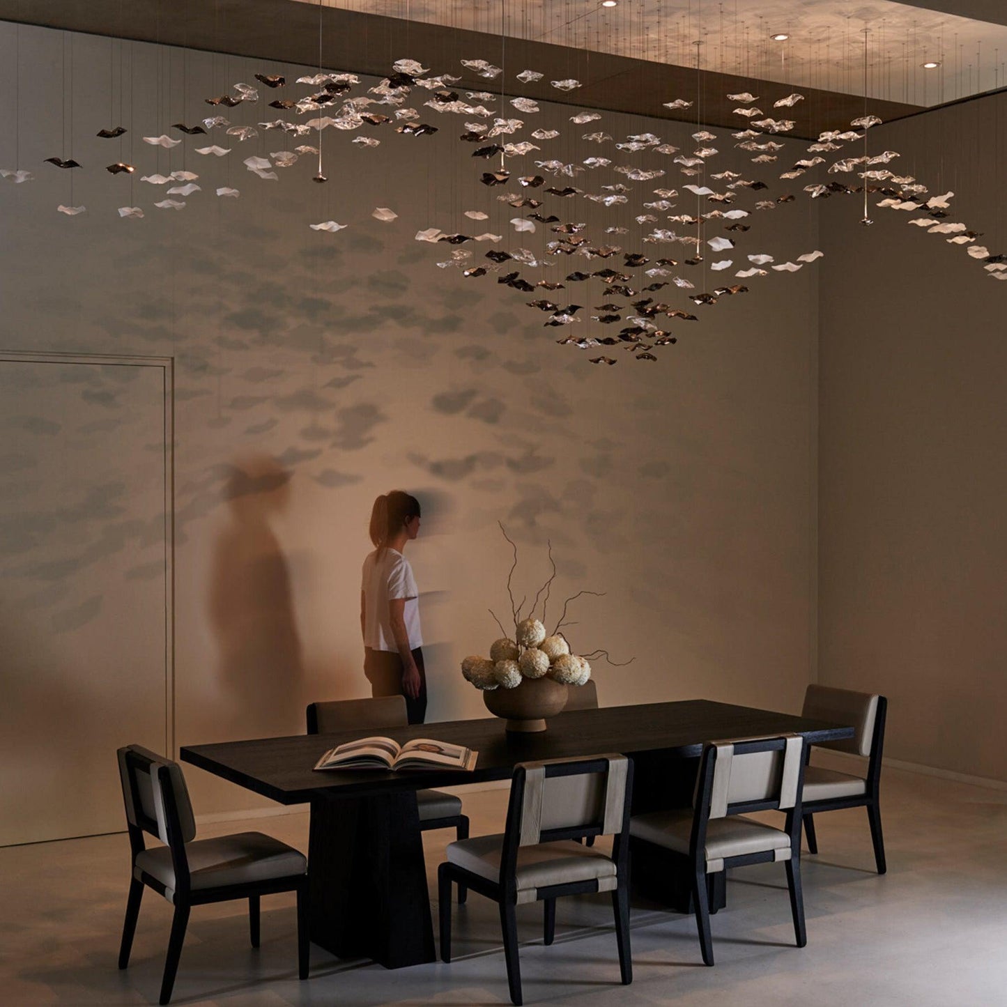 Galaxy Tidal Art Glass Crystal Spiral Chandelier