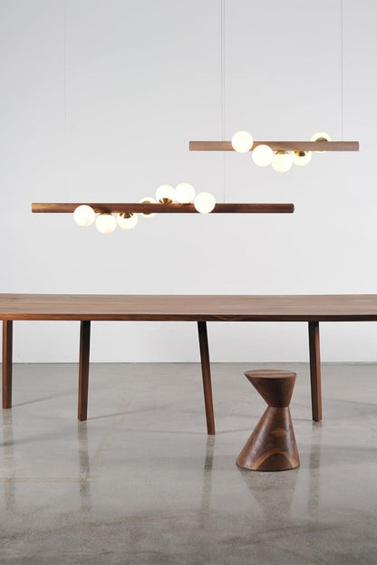 Scandinavian Linear Wooden Pendant Lamp - view 3 | morylighting