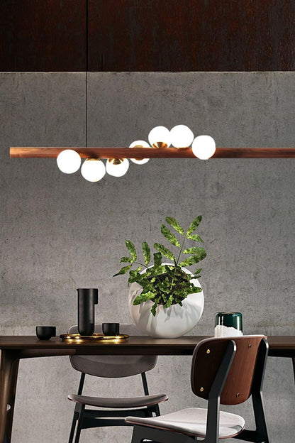 Scandinavian Linear Wooden Pendant Lamp - view 5 | morylighting