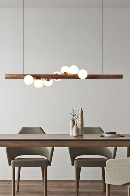 Scandinavian Linear Wooden Pendant Lamp - view 2 | morylighting
