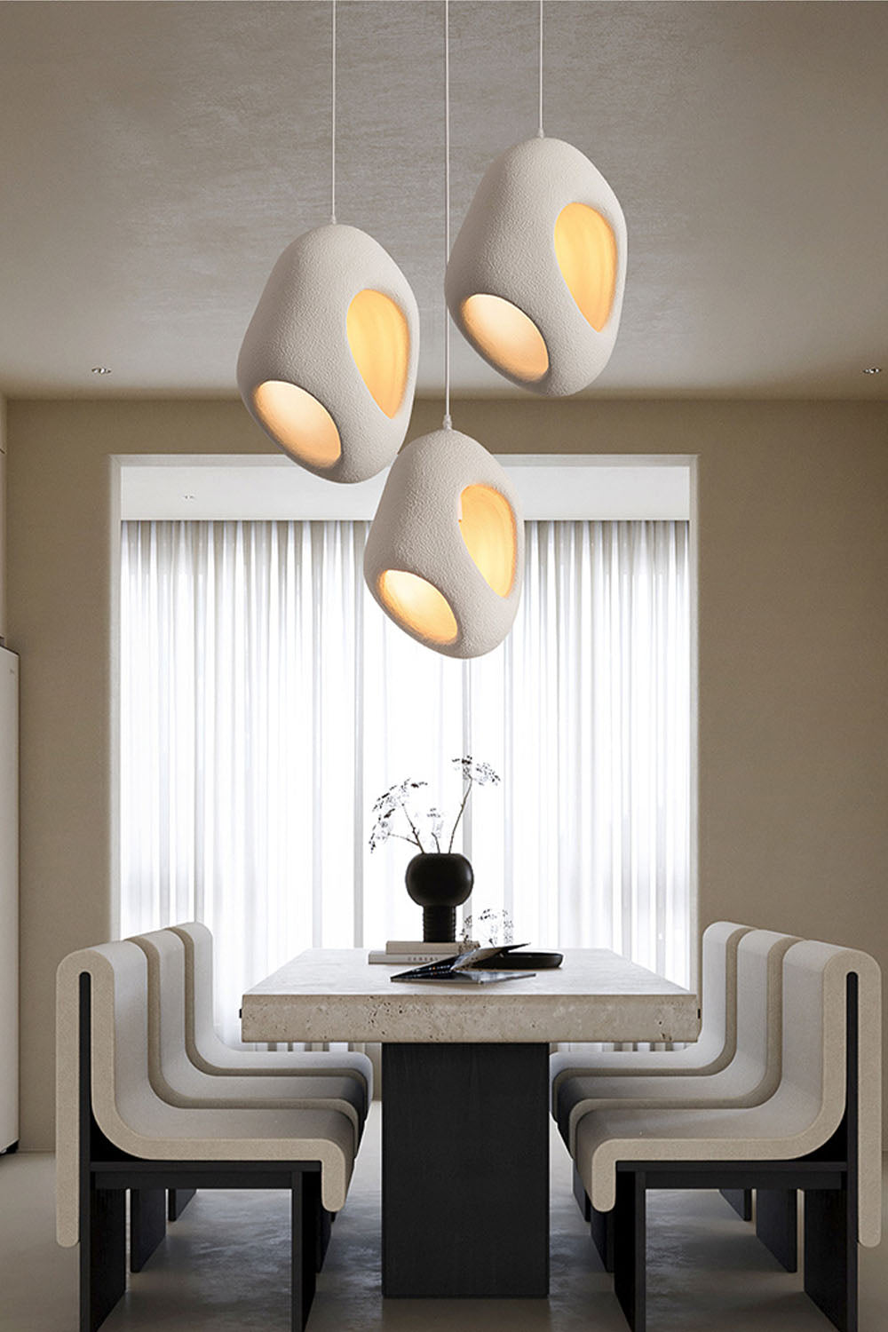 Sculptural Japandi Pendant Lamp - view 3 | morylighting
