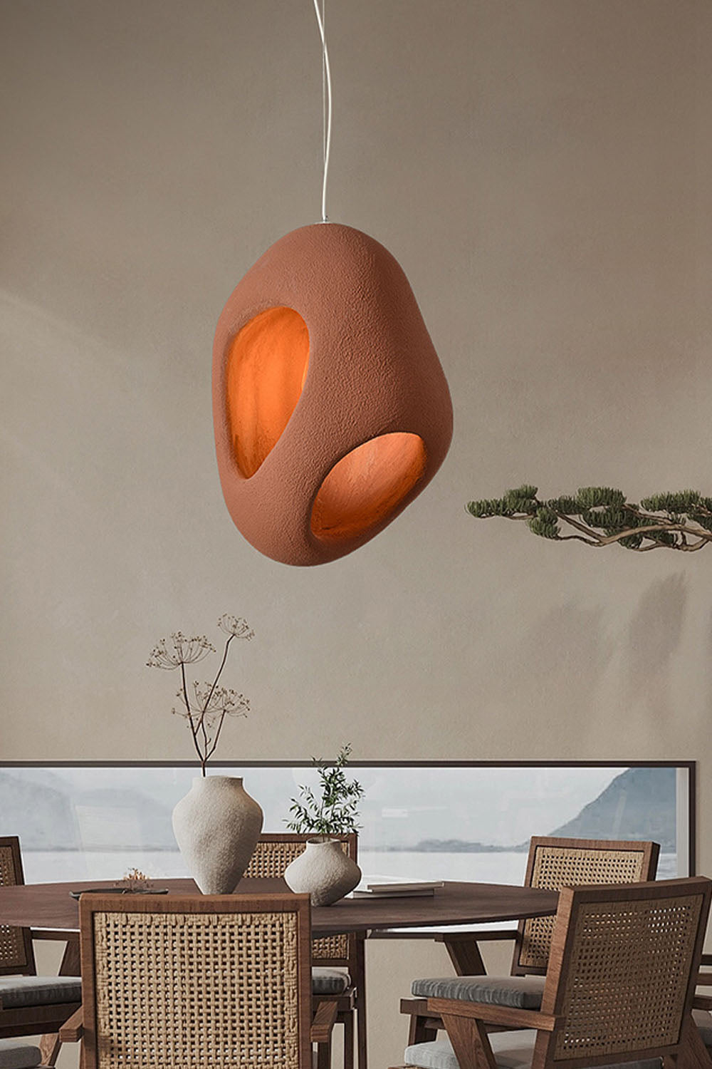 Sculptural Japandi Pendant Lamp - view 13 | morylighting