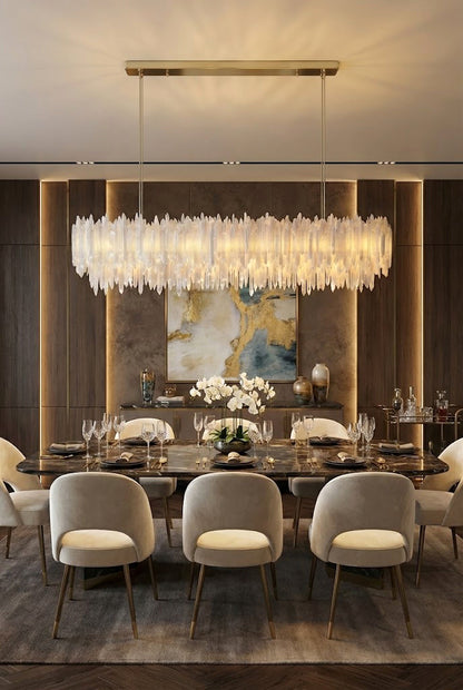 Selenite Layer Rectangular Chandelier - view 4 | morylighting